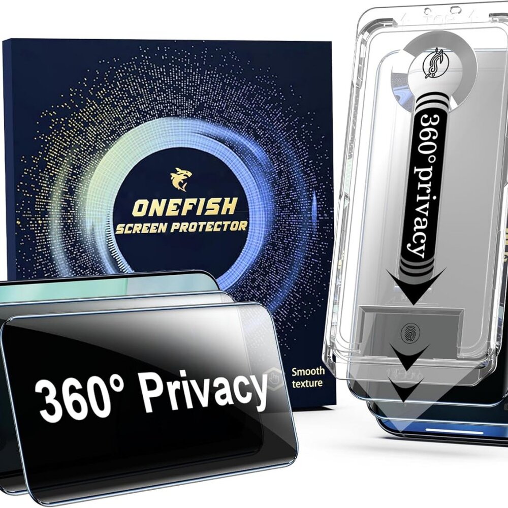 OneFish Screen Protector Privacy Compatible with iPhone 17 Pro 2 Pack